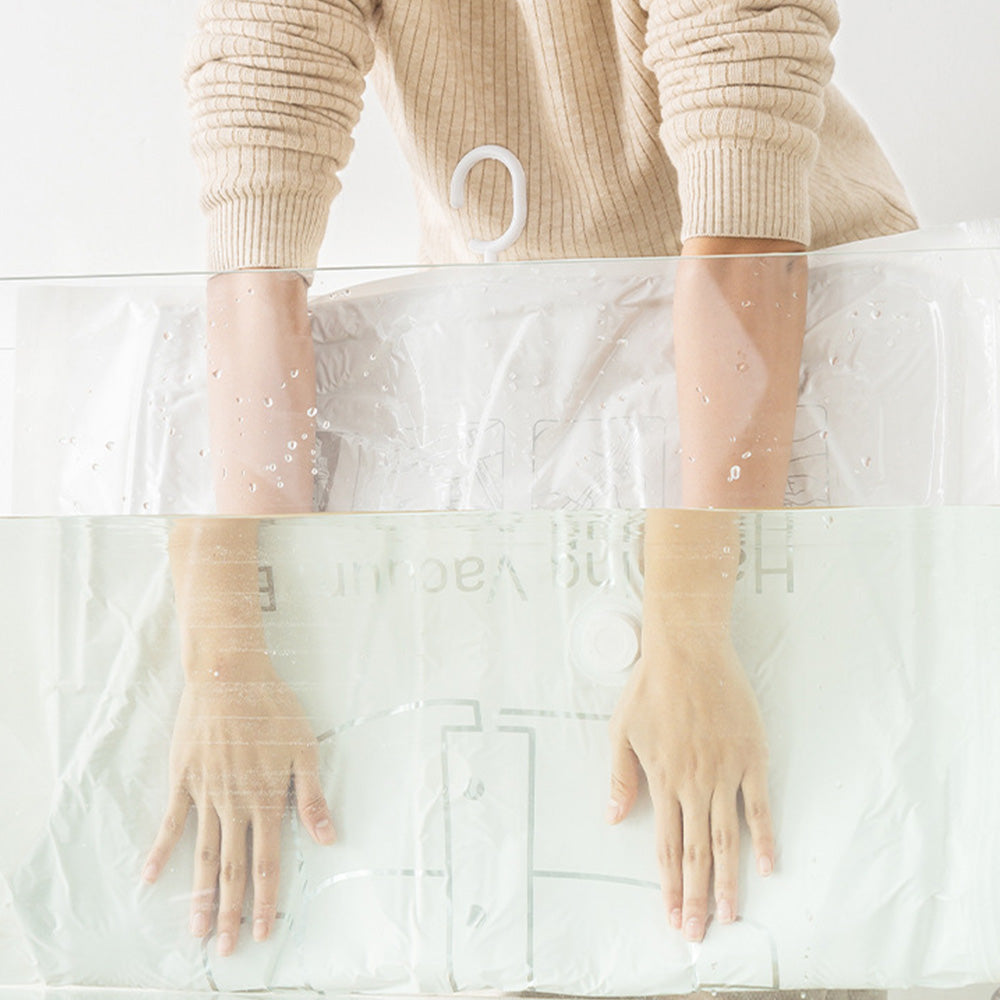 4Piece Hanging Vacuum Clothes Storage Bags with Pump