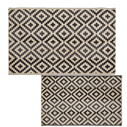 Camping Mat Outdoor Woven Mat Waterproof Reversible Picnic Rug for Beach Tent-Beige