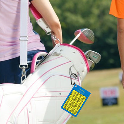 2 PCS Golf Club Range Chart Cards  Card Golf Score Cards Golf Club Distance Card with Clips