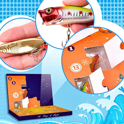 Fishing Advent Calendar 24-Day Fishing Lure Set Gifts for Men