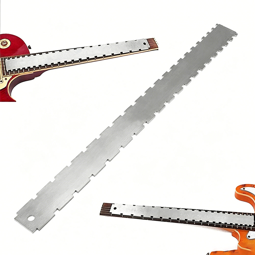 2Pcs Stainless Steel Guitar Neck Straight Edge Tool Set and Fret Rocker Luthier