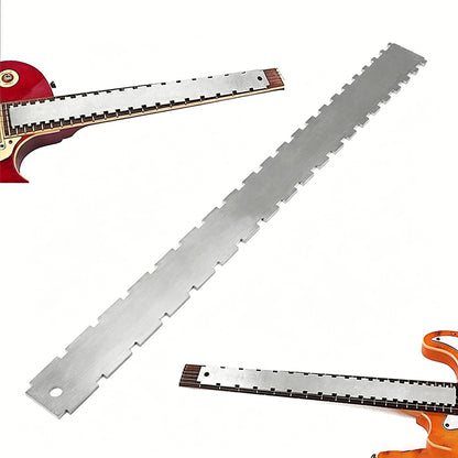 2Pcs Stainless Steel Guitar Neck Straight Edge Tool Set and Fret Rocker Luthier