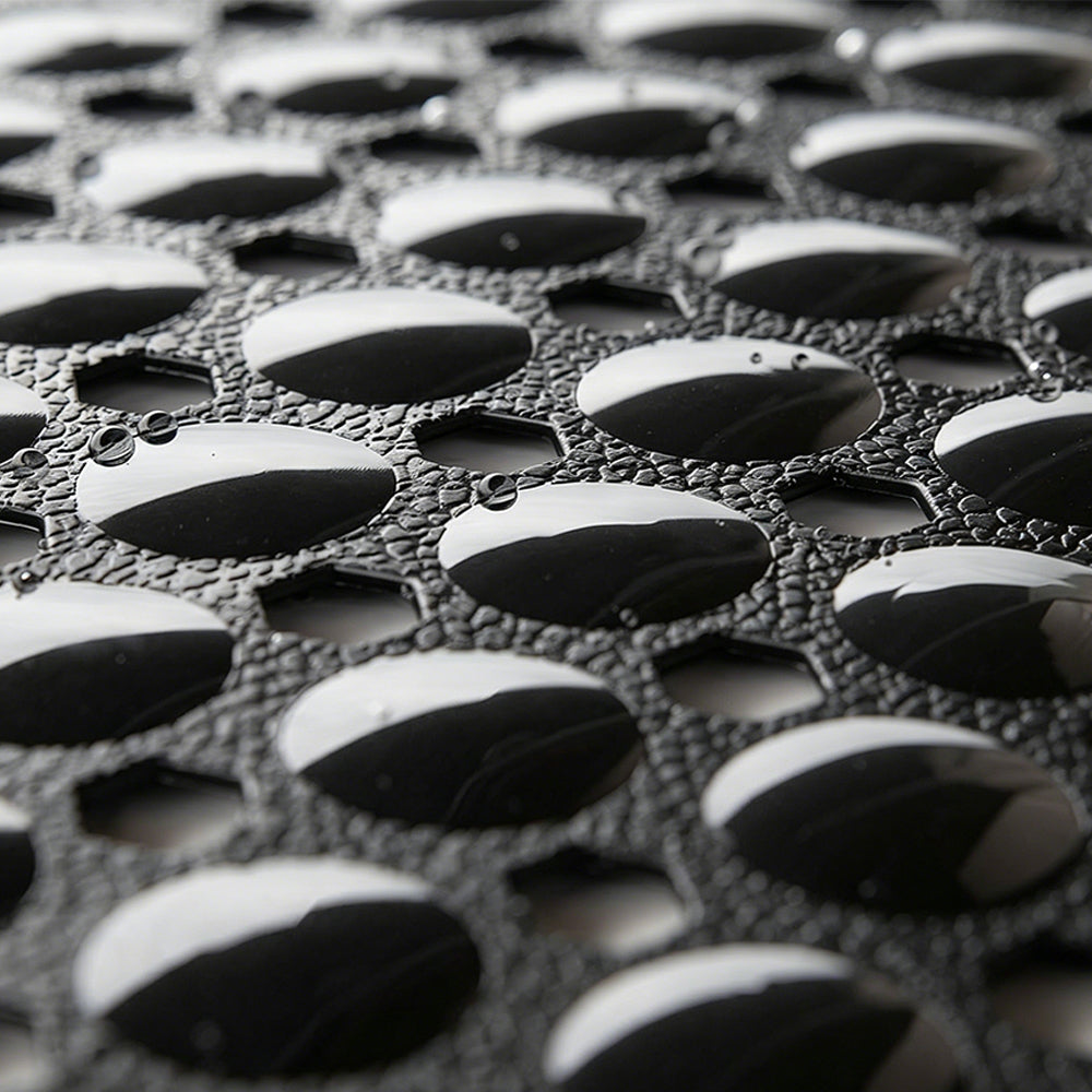 Bathtub Bubble Mat 100x40cm Non Slip Bath Mat with Drain Holes for Shower-Black