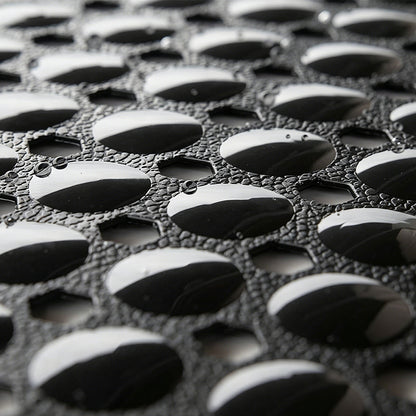 Bathtub Bubble Mat 100x40cm Non Slip Bath Mat with Drain Holes for Shower-Black
