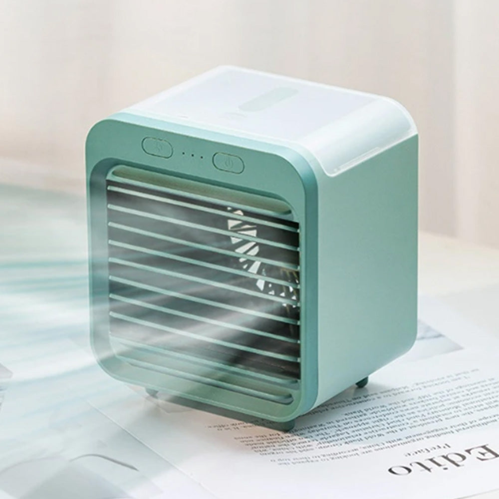 Portable Air Conditioner Fan 3 Speeds Cooling Humidifier Fan for Room Desk Bedroom Office Green