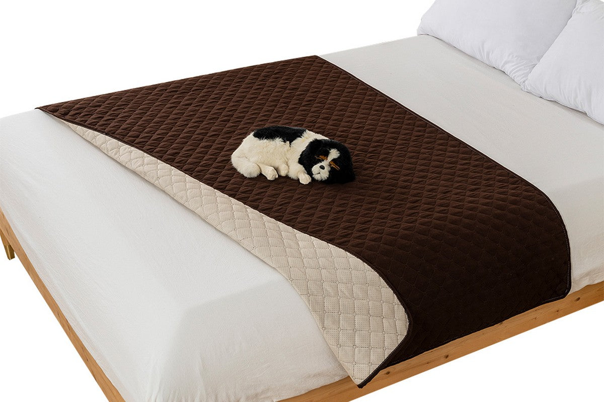 Queen Mattress Cover Waterproof Quilted Mattress Pad Protector-Brown