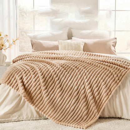 Throw Blanket for Couch Sofa Soft Fleece Throw Blankets Room Home Decor-Khaki