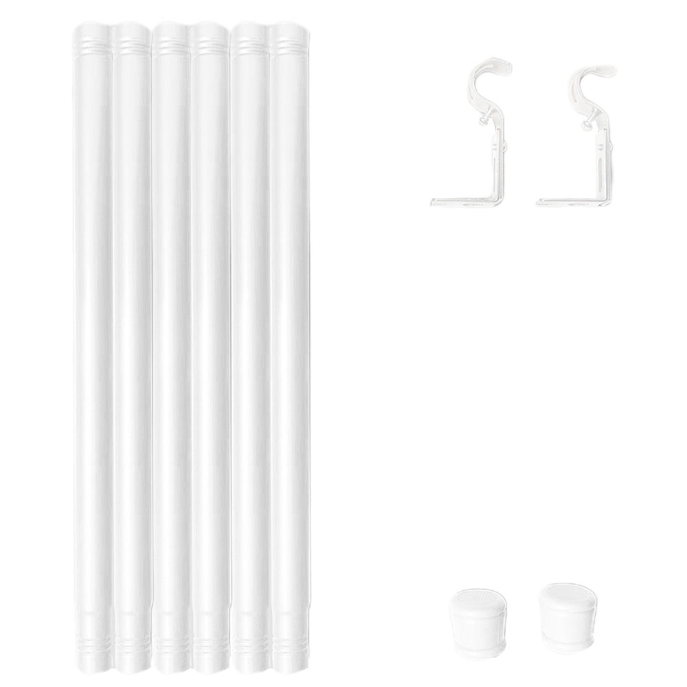 Curtain Rods Set Metal Splicing Curtain Poles White