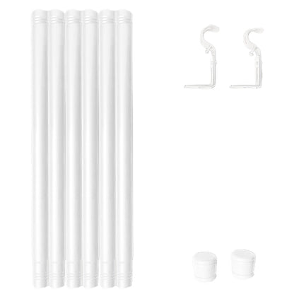 Curtain Rods Set Metal Splicing Curtain Poles White