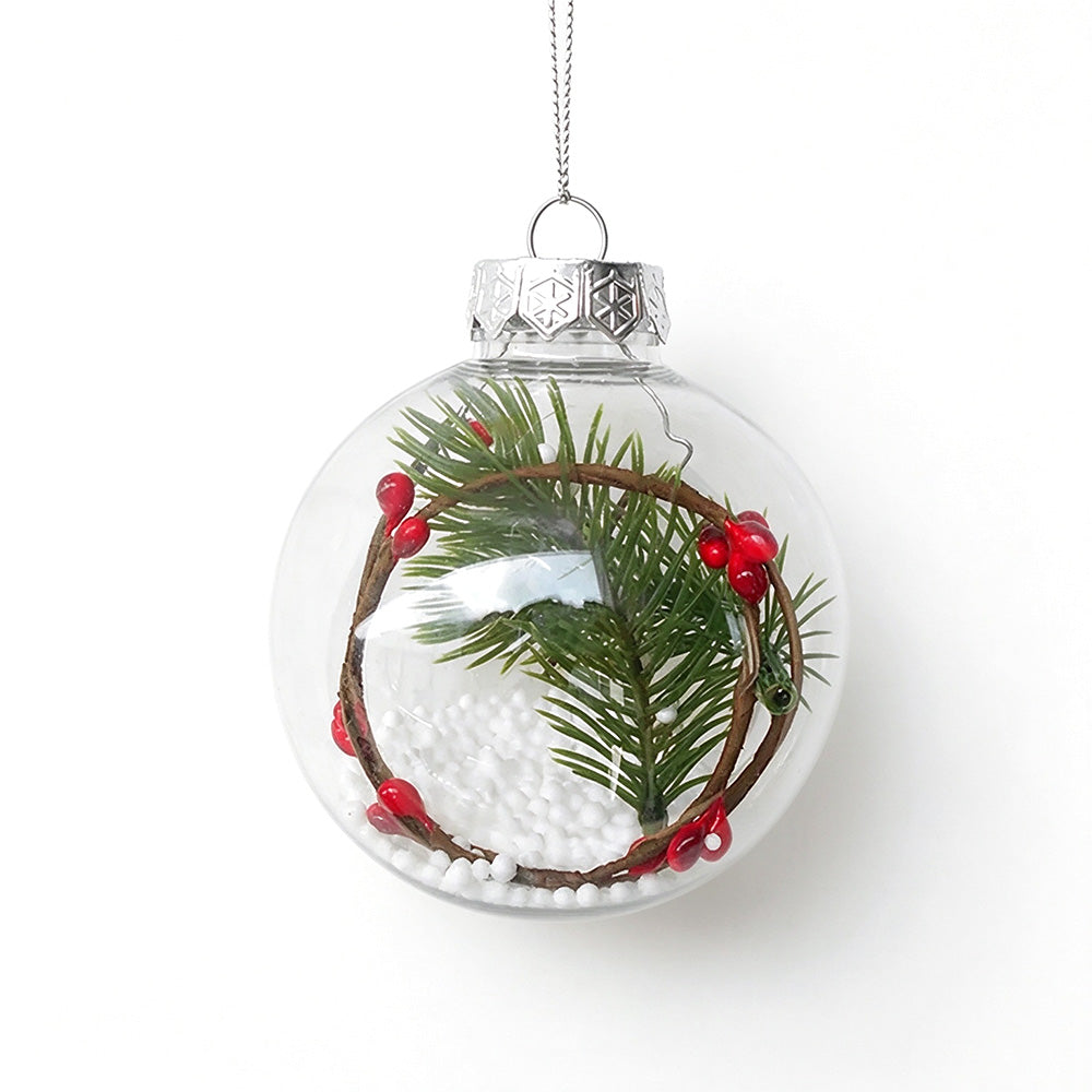 12 Clear 8cm PET Fillable Shatter Resistant Christmas Ornament Balls