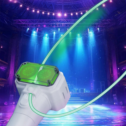 Handheld Double Wheel Rope Launcher Glow In the Dark Lasso Loop Fidget Toy-White