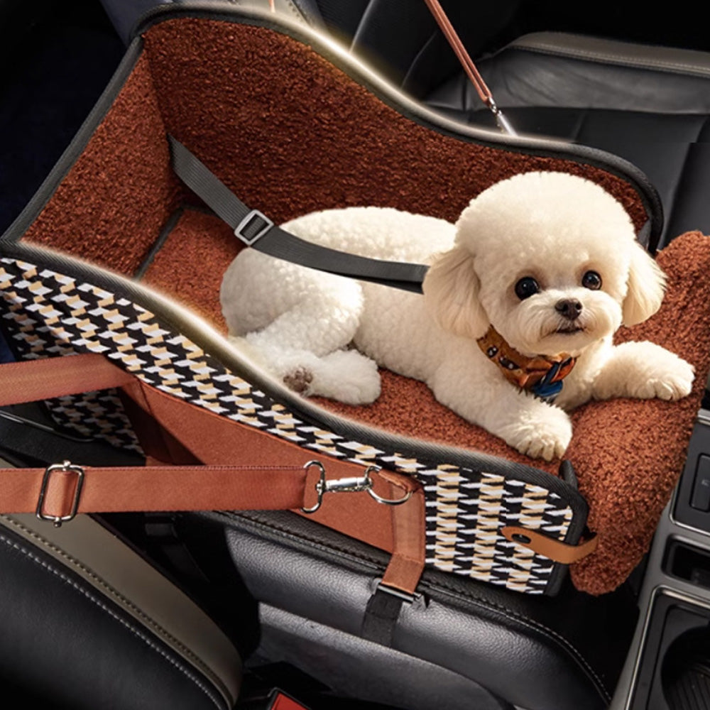 Foldable Pet Car Seat for Center Console Dog Cat Seat for Small Pets
