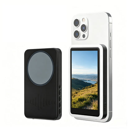 Wireless Selfie Monitor Screen for iPhone 4K 60fps Recording Back Camera-Black