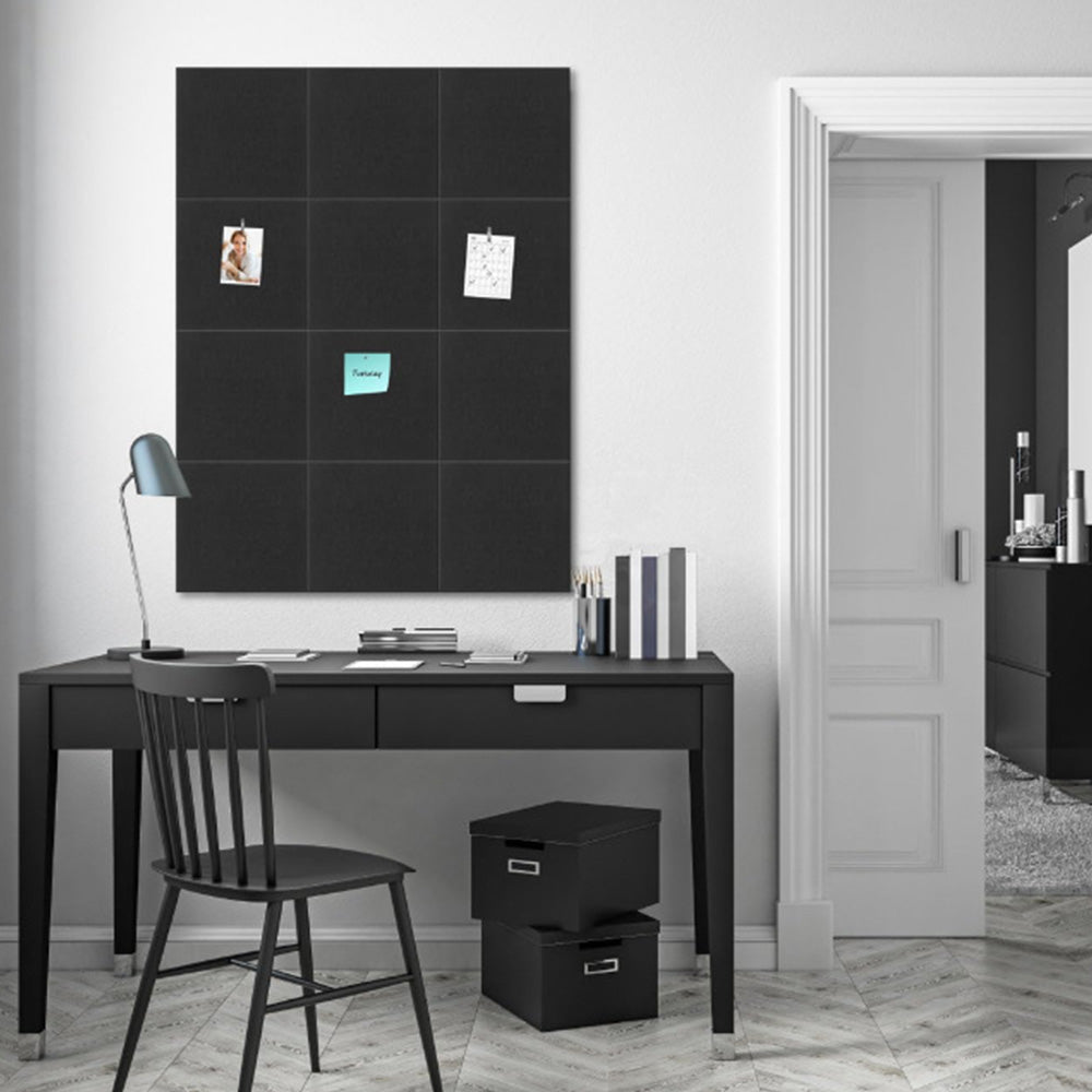 12Pcs Large Felt Bulletin Board Cork Boards for Walls Office Classroom-Black