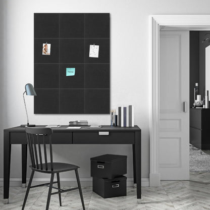 12Pcs Large Felt Bulletin Board Cork Boards for Walls Office Classroom-Black