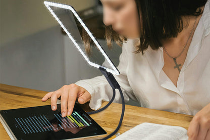 10X Magnifying Glass with Lights Flexible Gooseneck Magnifiers for Seniors-Black