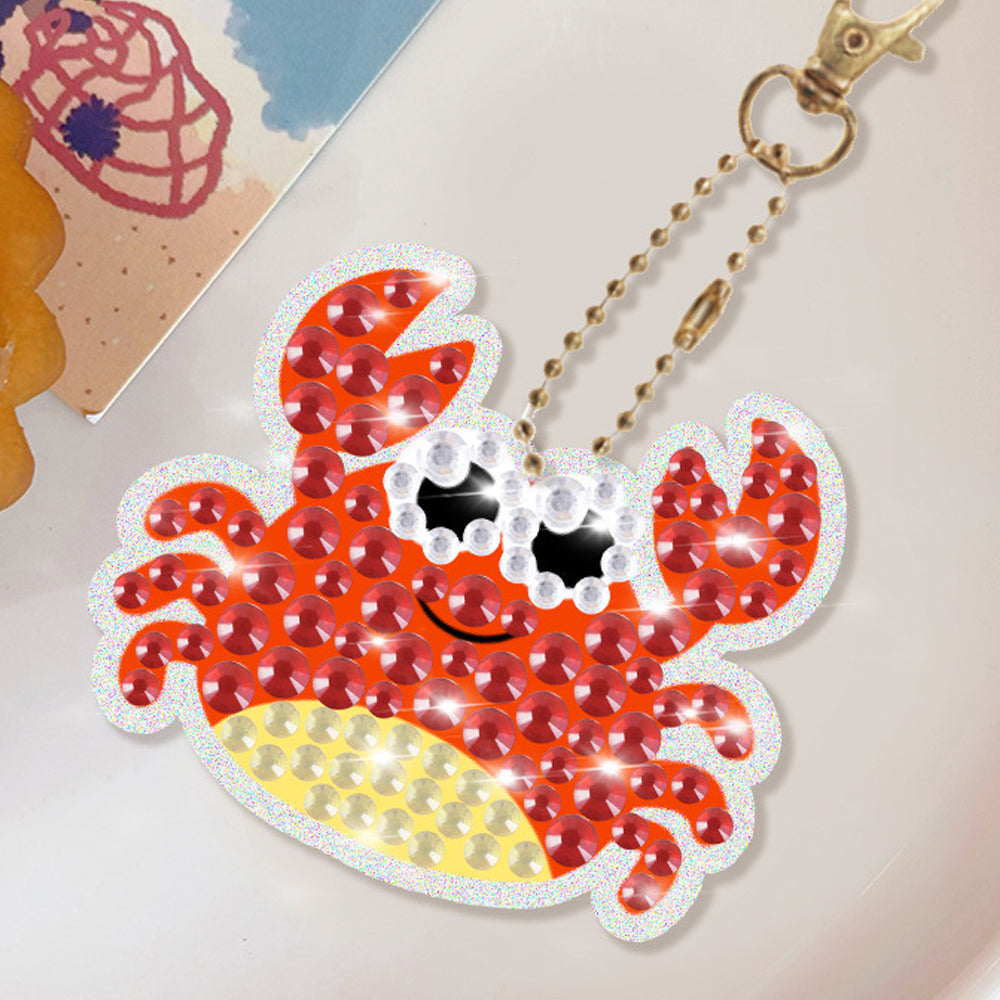 15 Styles DIY Rhinestone Painting Keychain Kits Christmas Decor