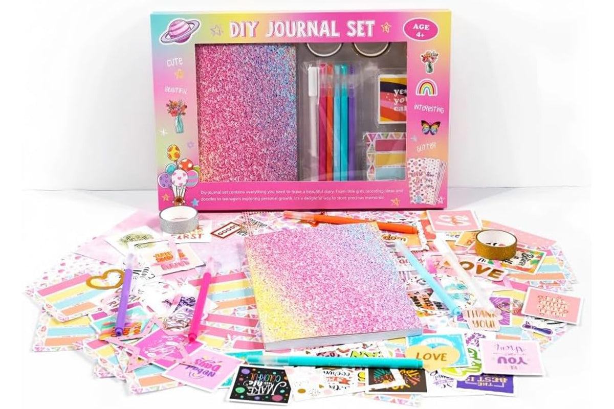 DIY Journal Kit for Girls Age 6 Journaling Art Crafts Kit Scrapbook Diary-Blue