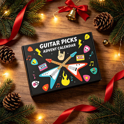 Guitar Pick Christmas Advent Calendar with Pick Holder and Metal Case
