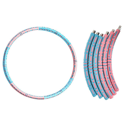 Detachable Weighted Hula Hoop 6 Sections Adjustable Fitness Hoop for Adults-Pink