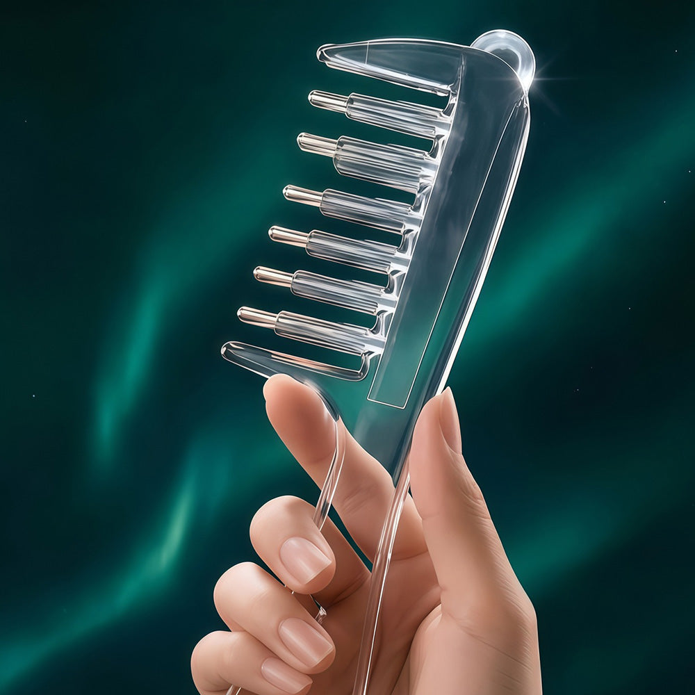 2 Pack 7 Tooth Hair Oil Applicator Combs with Silicone Caps