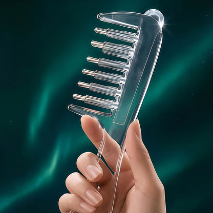 2 Pack 7 Tooth Hair Oil Applicator Combs with Silicone Caps