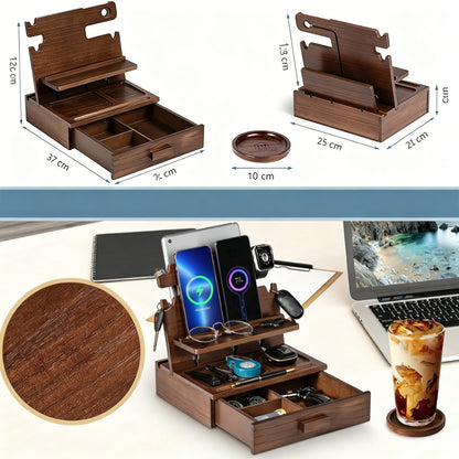 Phone Charging Station and Nightstand Organizer
