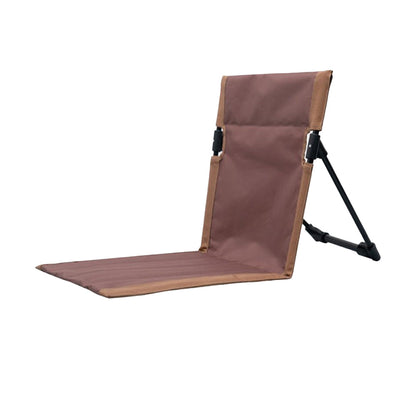 Folding Beach Lounge Chair Portable Beach Mat with Backrest Dark Brown