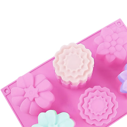 3 Pack Flower Soap Mold Silicone Baking Molds