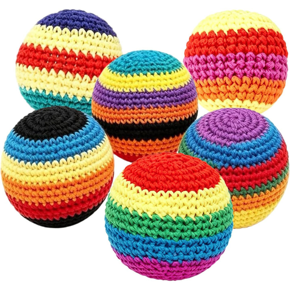 12Pcs Funny Crochet Footbag Woven Kickball Soft Knitted Kick Balls Juggling Balls for Outdoor Play