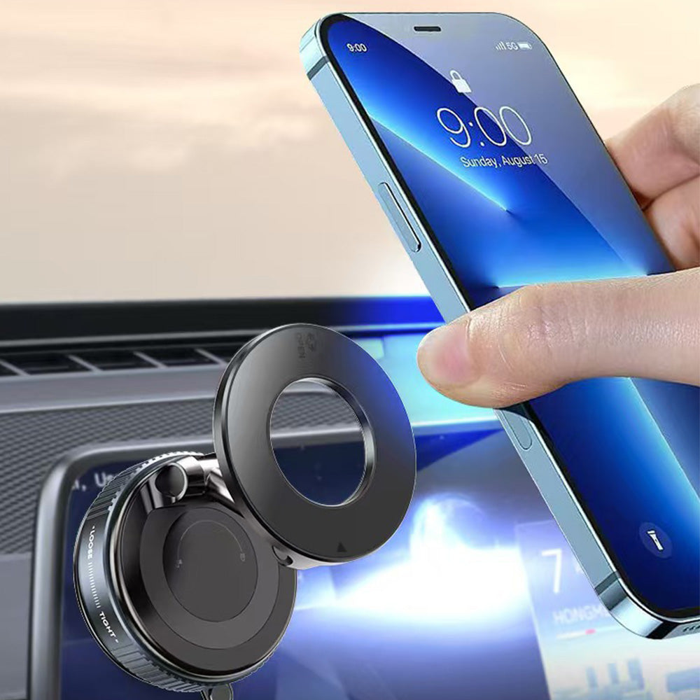 Magnetic Car Phone Holder with Vacuum Suction for Dashboard & Windshield