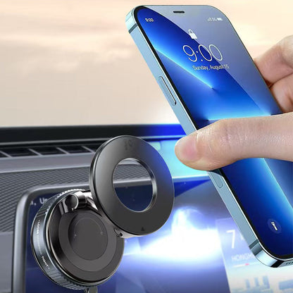 Magnetic Car Phone Holder with Vacuum Suction for Dashboard & Windshield