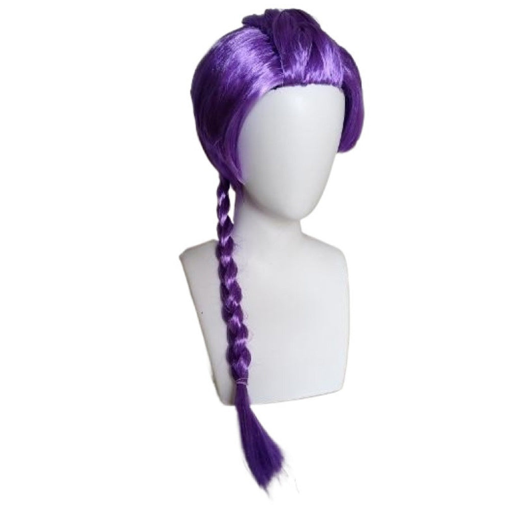 Kids Cosplay Wig for Girls Cartoon Role Play Costume & Halloween Party Gift Purple