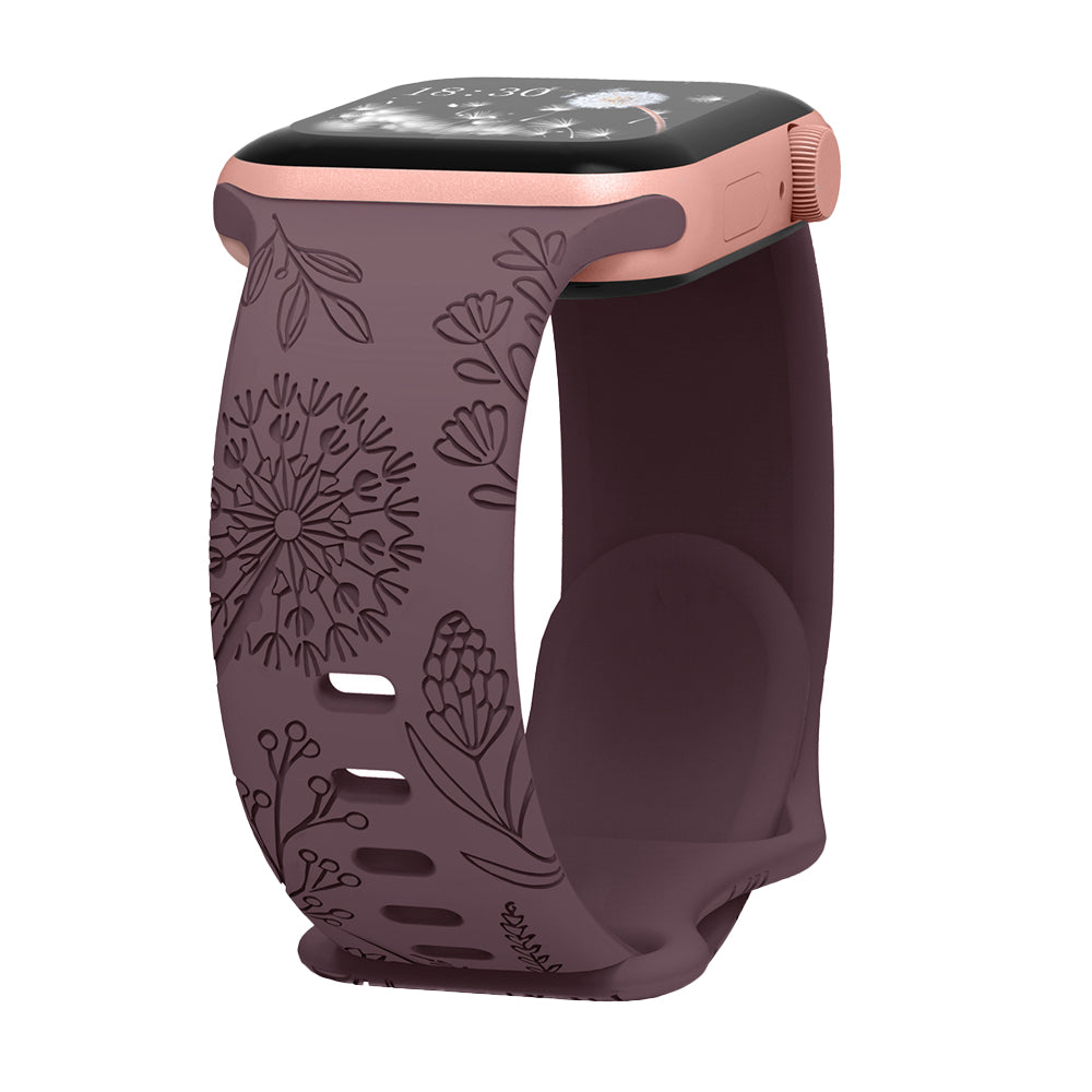 For Apple Watch Dandelion Floral Watch Band Replacement Strap Purple