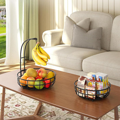 2-Tier Detachable Fruit Basket with Banana Hanger