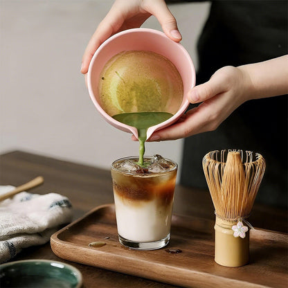 8PCS Matcha Whisk Set with Spring Cherry Blossoms Bowl and Spout