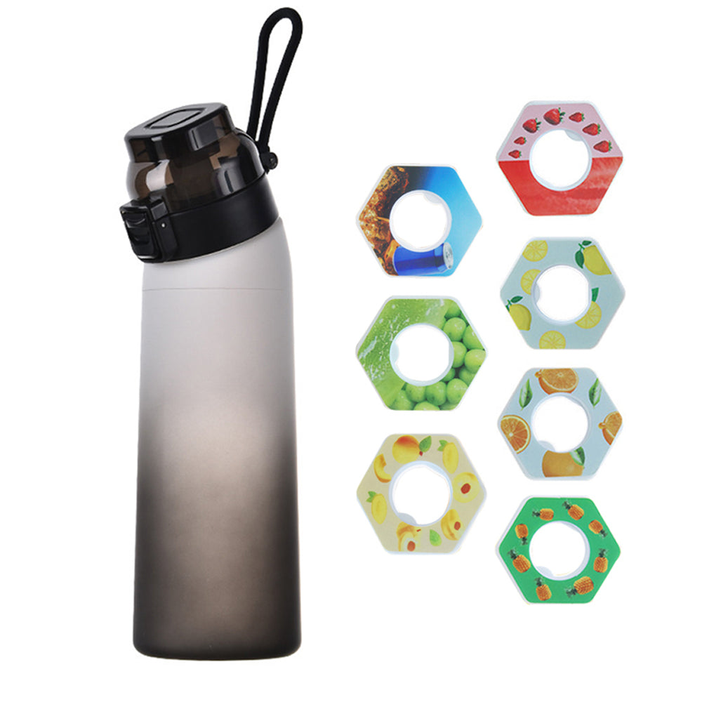 700ML Water Bottle Leak Proof Sport Water Cup with 7 Fragrance Rings Black