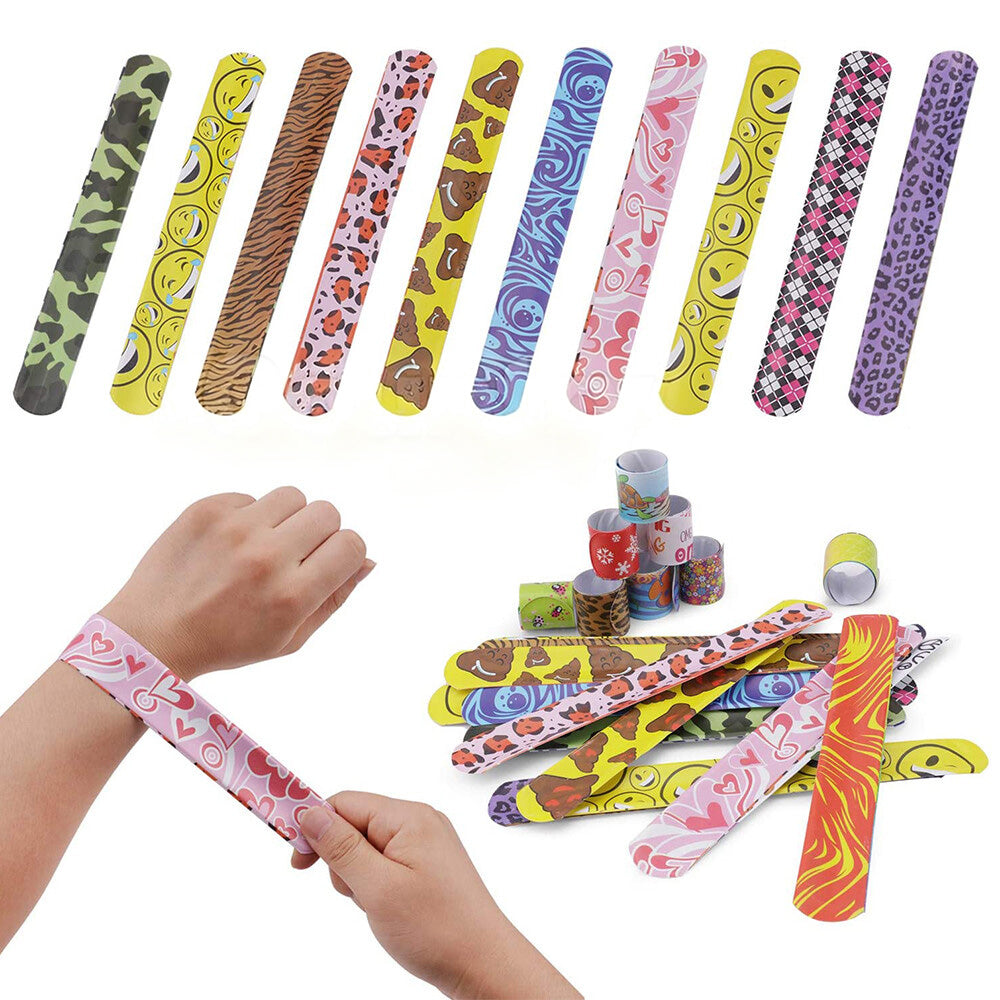 100Pcs Slap Bracelets Party Favors Birthday Gifts Decorations for School Holiday Style 1