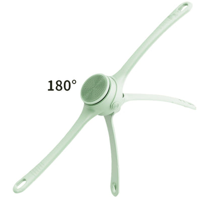 Electric Body Back Scrubber for Shower Dual Handle Bath Brush for Exfoliating Massage Green