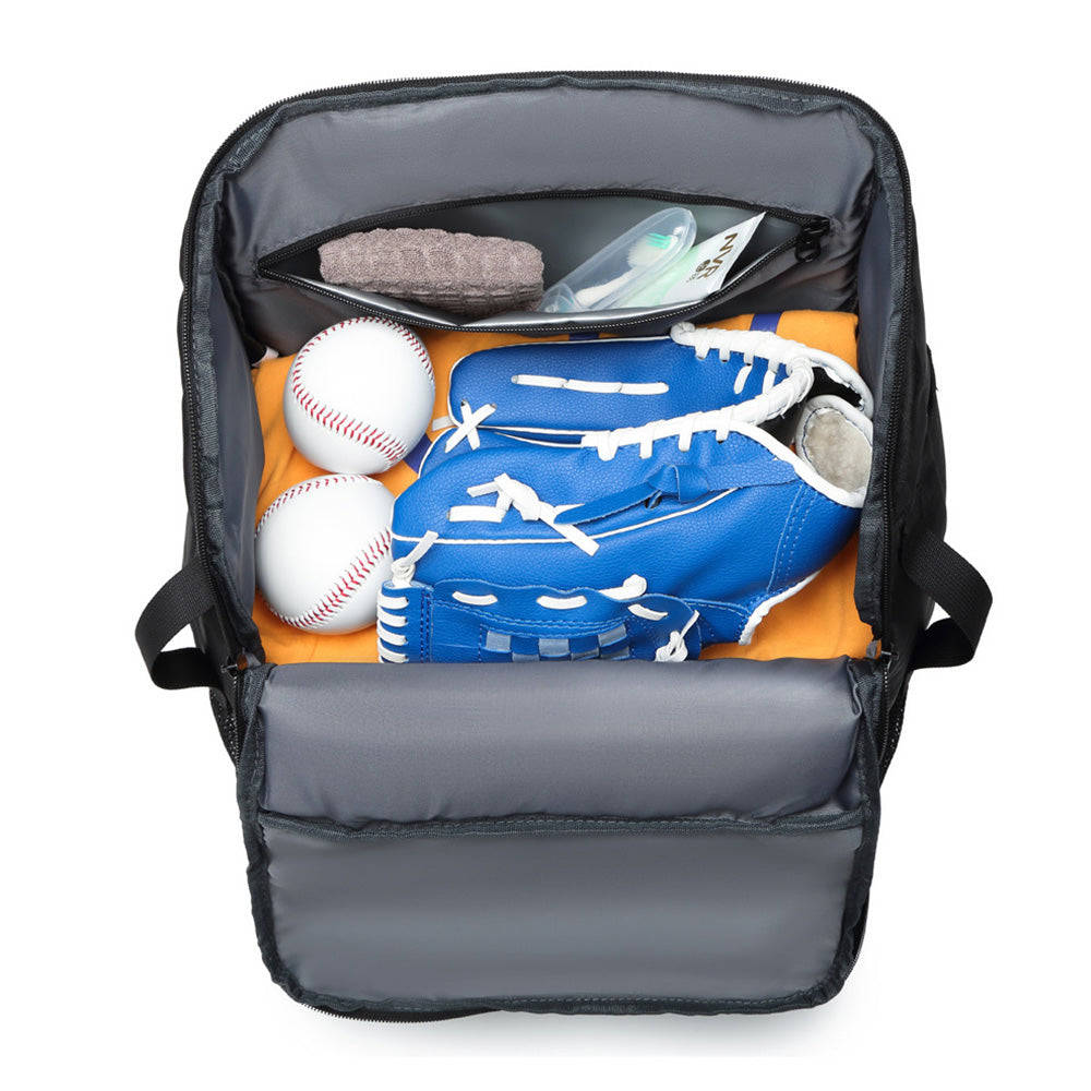 Large Capacity Baseball Bag Softball Bat Bag with Shoe Compartment Black