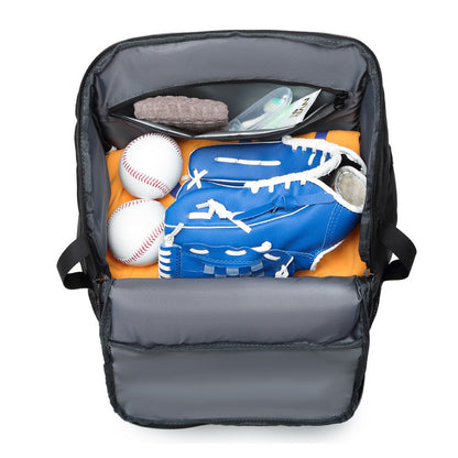 Large Capacity Baseball Bag Softball Bat Bag with Shoe Compartment Black