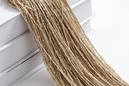 2 Pieces Shimmer Tassel String Door and Window Divider Curtain - Champagne
