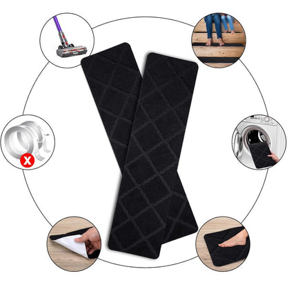 8Pcs Stair Treads for Wooden Steps Non-Slip Stairs Runner for Elders and Pets-Black