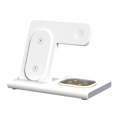 3-in-1 Wireless Charger Station Fast Charging Dock for Samsung Watch Wireless Charging Phone Headphones White
