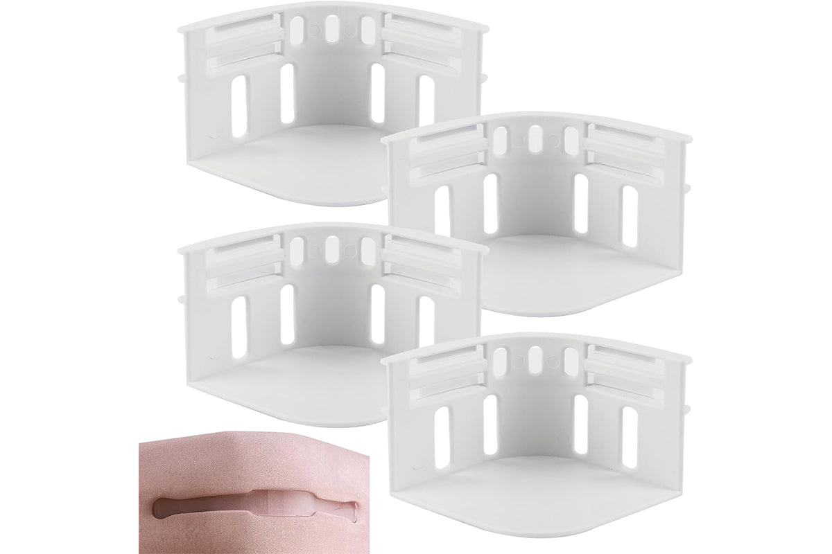 Open Corner Bed Sheet Holder with Lock Strips Sheet Locks Fit All Mattress Size -White