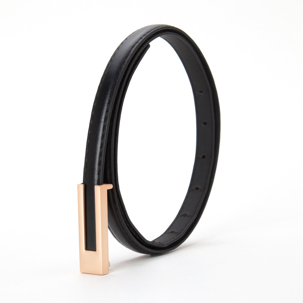 Vintage Womens PU Leather Casual Belt for 72 to 94cm Waist - Black