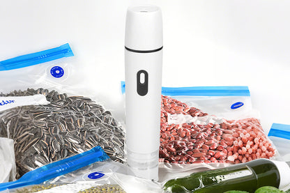Compact Food Vacuum Sealer with 15 Reusable Vacuum Bags