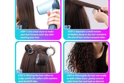 Hair Curlers Set 24Pcs Hair Rollers Self Grip Hair Rollers with 24 Clips