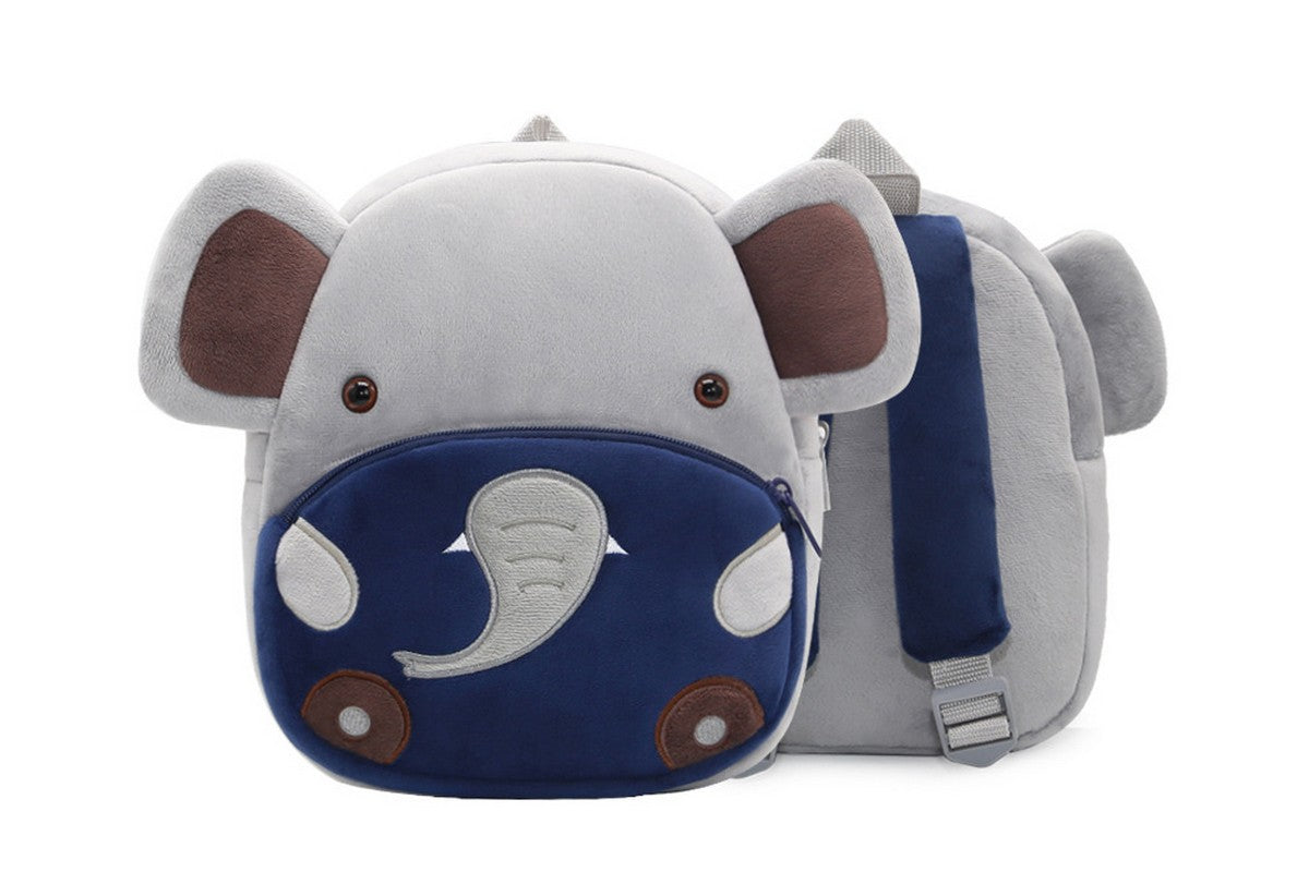 Cute Plush Little Girls Boys Animal Backpacks-Gray