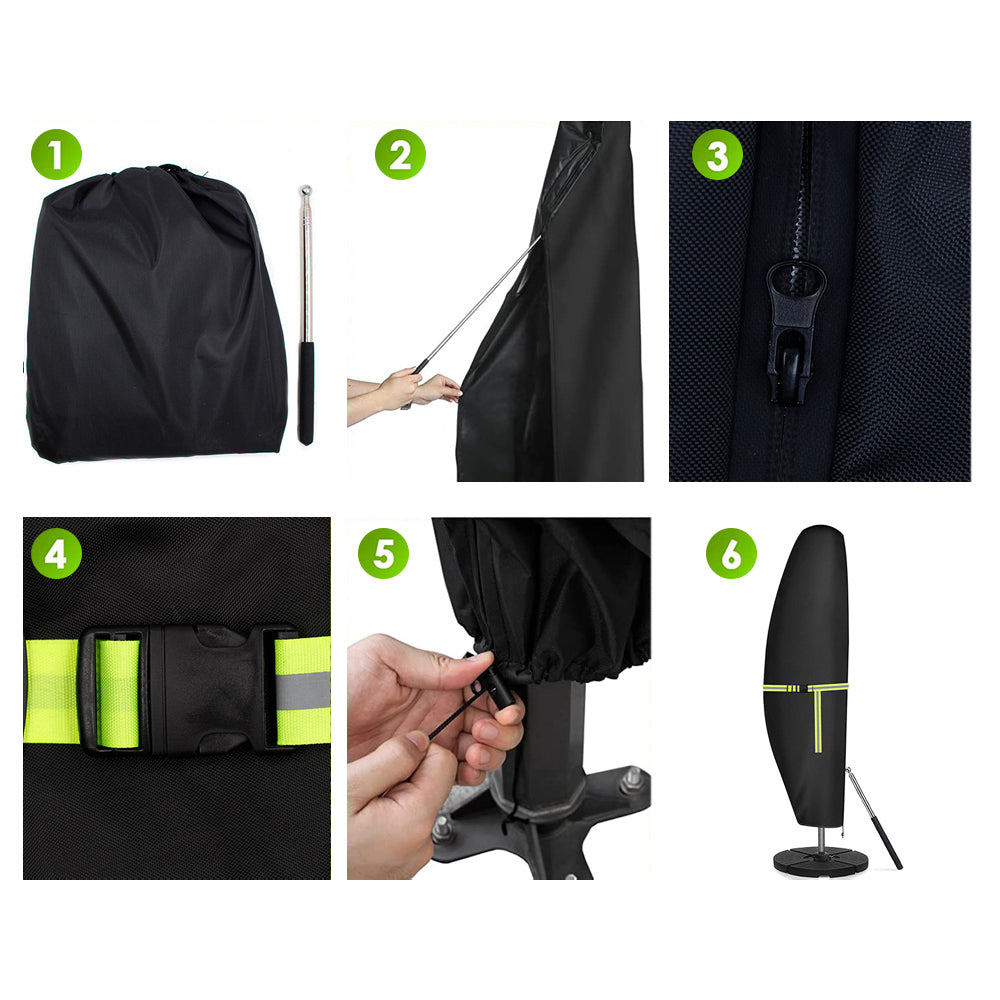 Patio Umbrella Parasol Cover Waterproof Outdoor Offset Banana Style Umbrella Cover